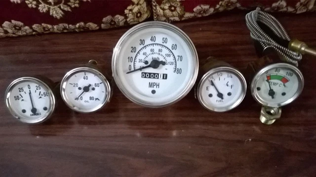 Willys MB Jeep Ford GPW CJ Speedometer Temp Oil Fuel Amp Gauges Kit A1