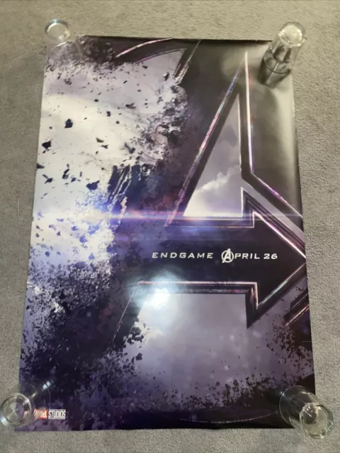 Marvel AVENGERS ENDGAME Teaser Movie Poster 27x40 DS Original 2019 Iron Man Cap