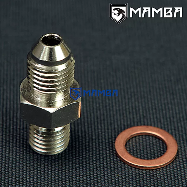 Turbo Oil Feed Engine Supply Adapter Fitting 4AN to M10x1.25 4G63T 4B11T 4G93T