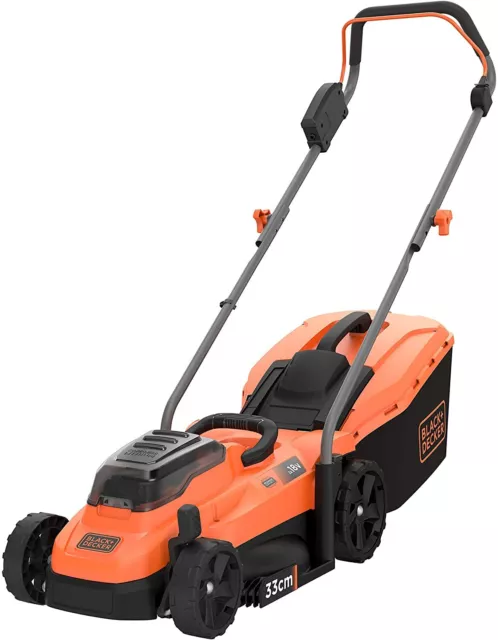 BLACK+DECKER BCMW3318L2 Akku Rasenmäher 18V/2x2,5Ah Li-ion - 33 cm mit 2 Akkus