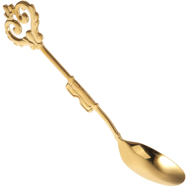 Mini cuchara decorativa dorada vintage de degustación de cubiertos niña