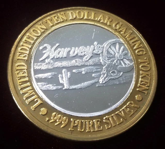 .999 $10 Silver Strike | Gaming Token | Harvey's | Dessert, Party