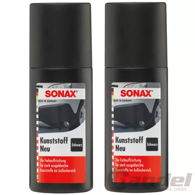 2x 100ml SONAX KUNSTSTOFF NEU SCHWARZ KUNSTSTOFFPFLEGE STOßSTANGENSCHWARZ LACK