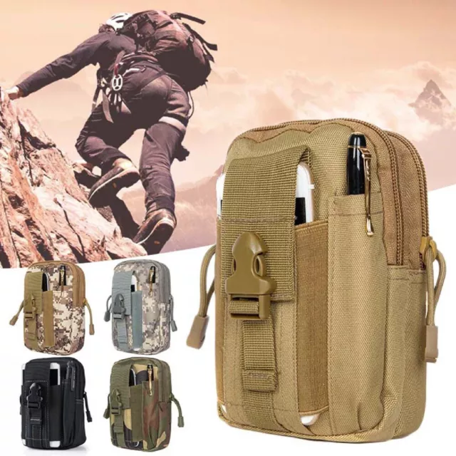 Outdoor Tactical Pouch Waist Belt Pack Military Hiking Camping Phone Pocket Bag