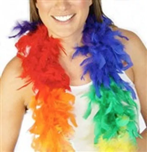 Pride Shack - Rainbow Feather Boa (6 feet) LGBT Gay and Lesbian Pride Parade
