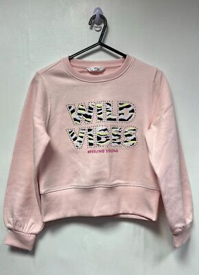 Girls Pink Wild Vibes Long Sleeve Jumper From M&S Age 9-10 Years