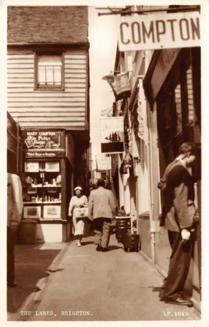 RPPC The Lanes BRIGHTON Mary Compton Olde Picture Shoppe c1930s Vintage Postcard