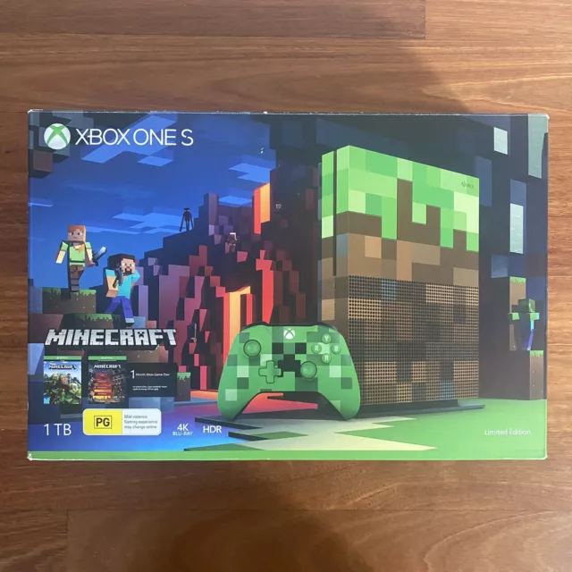 Xbox One S Minecraft Edition Console 1TB Complete In Box  + Creeper Controller