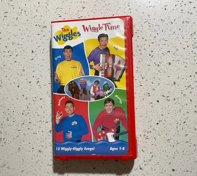 Wiggle Time BANDE VHS VINTAGE Wiggles Wiggle Time 1999 coquille rouge préscolaire ...