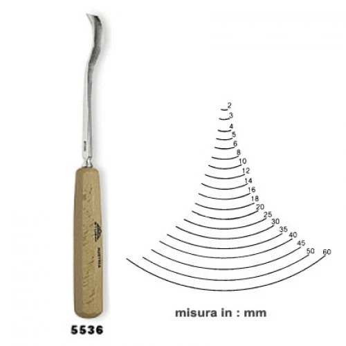 Gouge avec Poignée Aiguisé STUBAI mod.36 Longue Code 5536