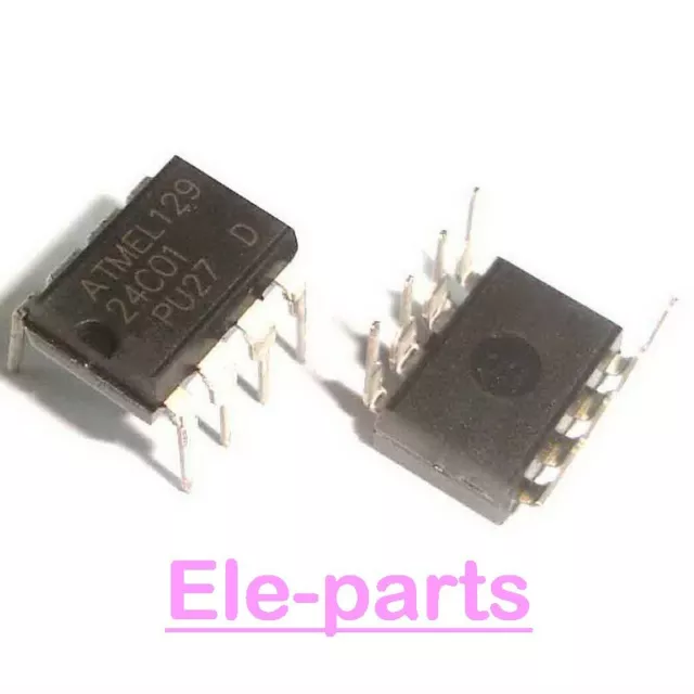 50 PCS AT24C01A-10PU-2.7 DIP-8 AT24C01 24C01 Serial EEPROM IC Chip