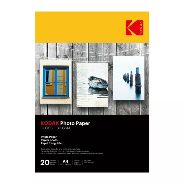 20 Sheets Kodak Gloss Instant Dry 180gsm A4 Photo Paper