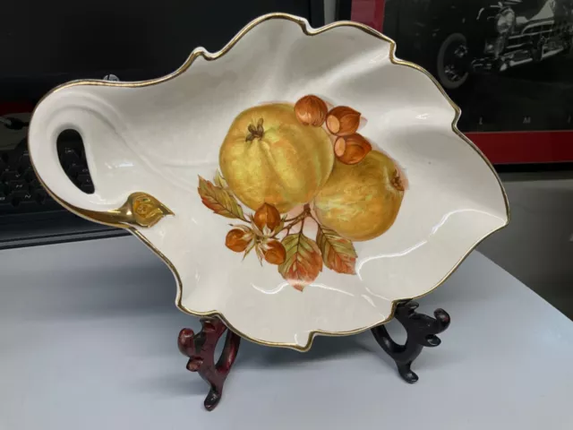 Crown Devon Leaf Shaped Dish with Handle No.810 LS.fruit design. S Fielding & Co 2