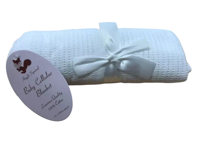 Cellular Blanket, White, 100% cotton, cell technology, baby blanket, warm cool