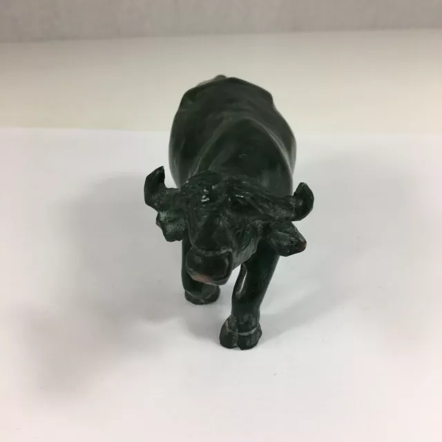 Chinese Malachite Carved Standing Buffalo Figure 11cm In Length 2