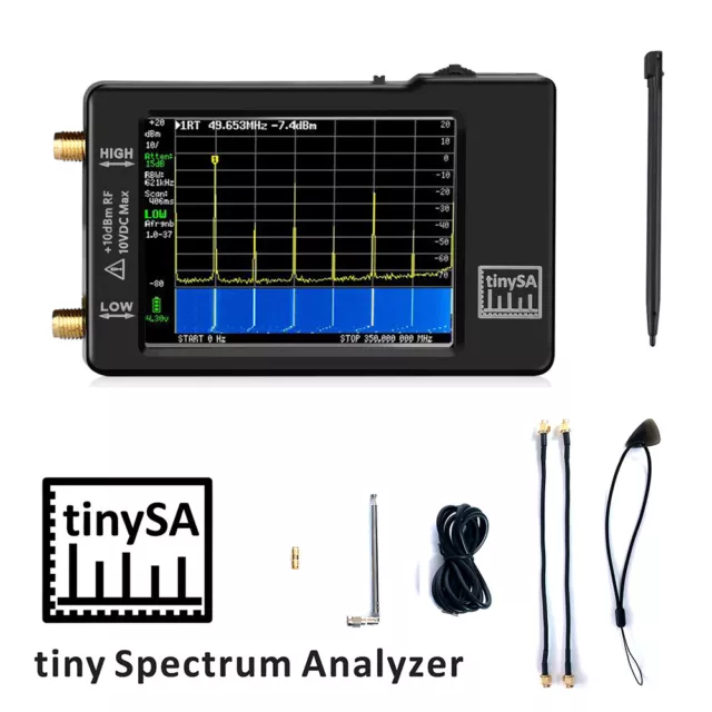 Portable Tiny Spectrum Analyzer TinySA 2.8" LCD 100khz-960mhz Touch Control Tool