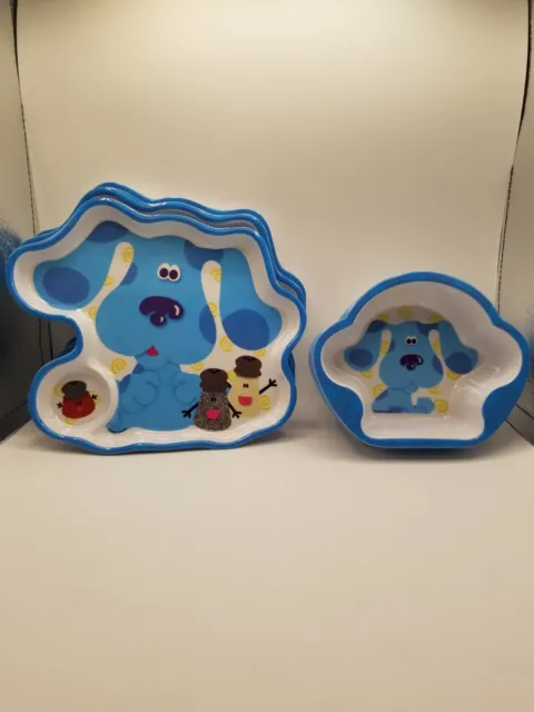 Vintage 2000 Zak Designs Blue's Clues Melamine Plate & Bowl Set (4 Sets) 99043