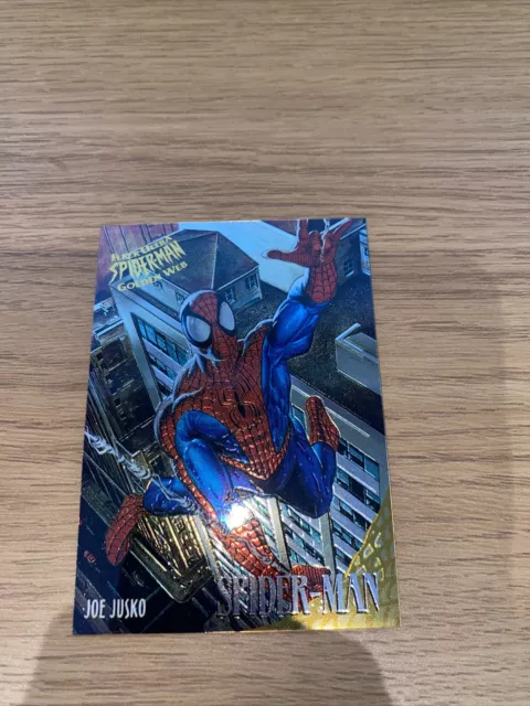 1995 Spiderman Fleer Ultra Golden Web SPIDERMAN Insert Chase Card #7 of 9 GOLD