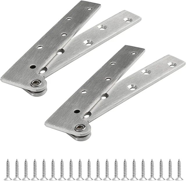 2pcs 4"pivot Hinges Offset Knife Hinges Door Stainless Steel Rotating Hinges Set