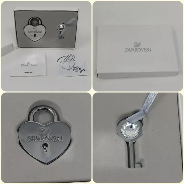 Swarovski Heart Love Lock + Key Love Love Love Heart Charm 5234567 Gift