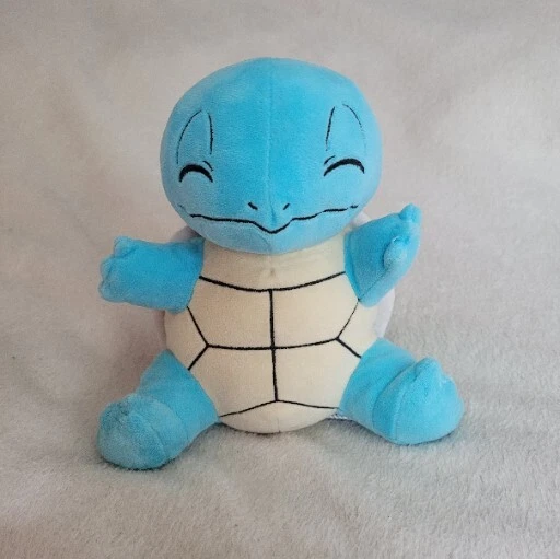 POKEMON SQUIRTLE SITTING Closed Eyes 8” Plush Soft Toy Official Pokemon