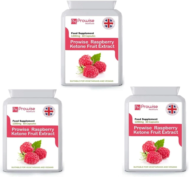 RASPBERRY EXTRACT CAPSULES 1200mg Super Strength - 180 Vegan Prowise £ ...
