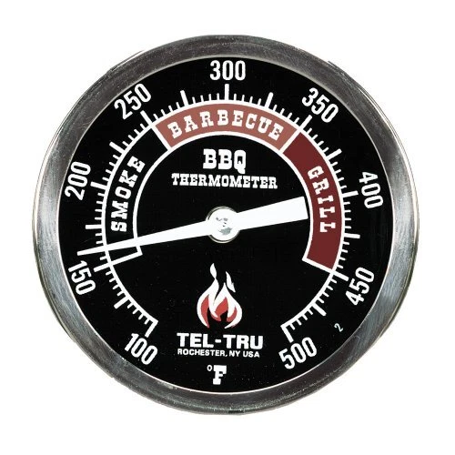 Tel-Tru BQ300 Barbecue Thermometer, 3 inch Black dial with Zones, 4 inch stem...