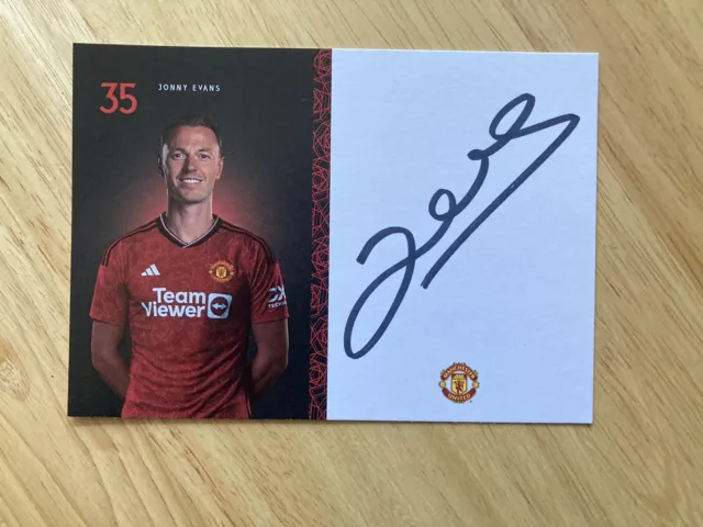Jonny Evans Signed Manchester United Clubcard