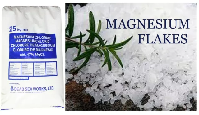 MAGNESIUM FLAKES CHLORIDE | 50-250g | 100% Pure Dead Sea | Bath Salt