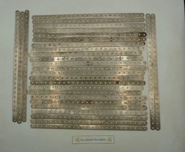 20 BANDES NICKEL DE 25 TROUS DE 32cm réf 1 PIECE MECCANO ANNEES 20 BOITE 0a à 7 EUR 20,00 - FR
