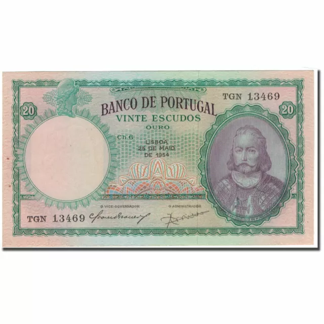 [#593217] Banknote, Portugal, 20 Escudos, 1954-05-25, KM:153a, UNC