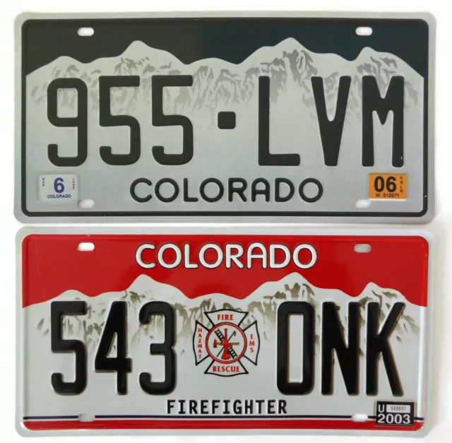 Sammlung von 2 USA Nummernschild COLORADO License Plates METALLSCHILD