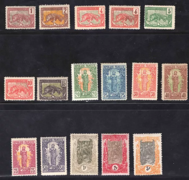 Momen: French Colonies Congo Sc #35-49 1900-1904 Mint Og H Lot #65970