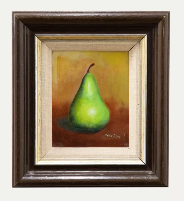 John Ross - Framed Contemporary Oil, Study of a Pear