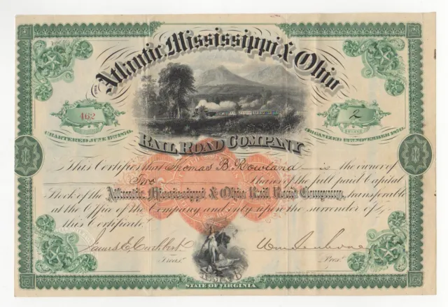 Atlantic, Mississippi and Ohio Railroad Company Stock - General William Mahone