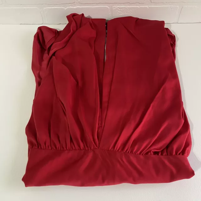 NEW ASOS DESIGN Curve batwing satin mini dress with bias cut skirt RED US22