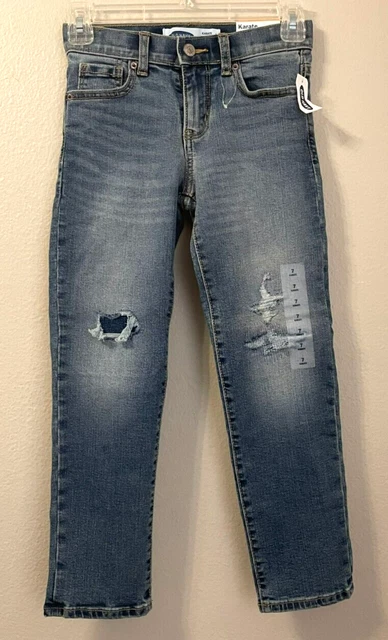 New With Tags OLD NAVY Size 7 23'' x 24'' Youth Karate Slim Distressed Jeans