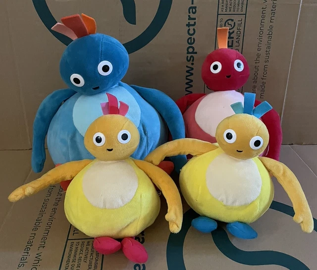 TWIRLYWOOS X4 BLUE Red Yellow Mix Talking Plush Soft Toy Sound Box Set