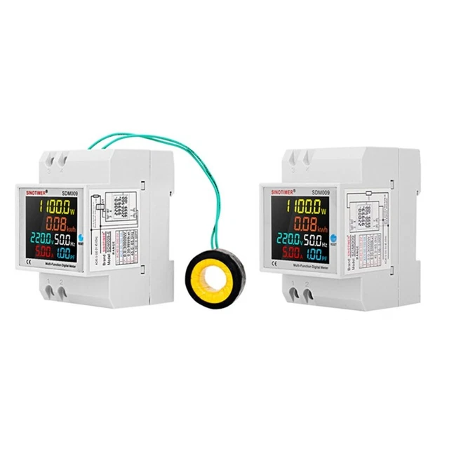 SINGLE PHASE ENERGY Meter Din Rail Electricity Usage Monitor AC 40-300V ...