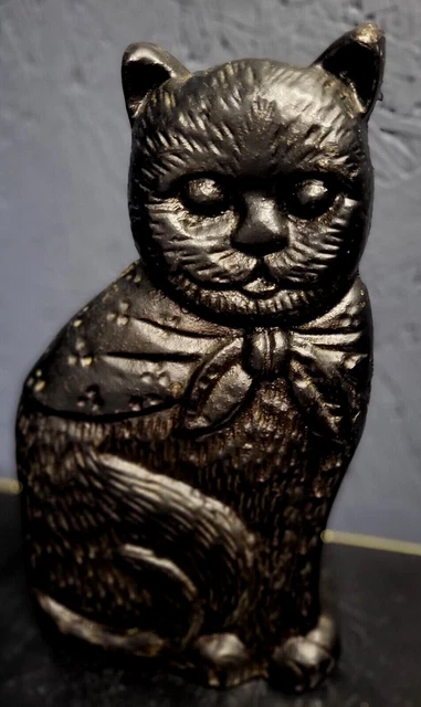1992 Artmark Chicago Cast Iron Black Cat Doorstop Door Stop