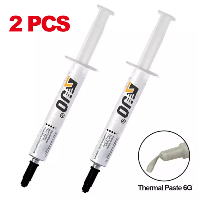2X6 Gram SILVER COOLING / High Performance Thermal Grease Compound Paste Syringe