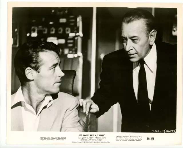 Vintage 8x10 Photo George Raft in Jet Over the Atlantic 1959 Guy Madison