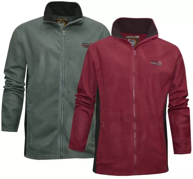 Mens Anti Pill Polar Fleece Jacket Contrast Full Zip with Zipped Pockets S - 4XL