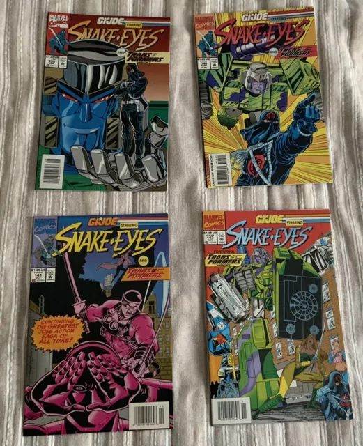 Marvel G.I. Joe Comics 139, 140, 141 & 142: Starring Snake-Eyes Vs. Transformers