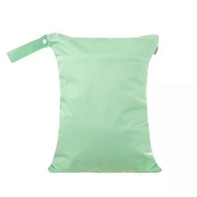 Waterproof Double Zip Wet Bag Plain Mint Green 30x40cm - Medium