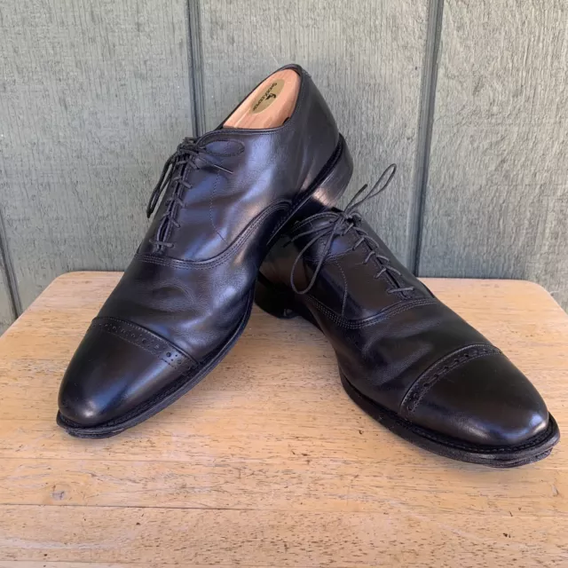 Allen Edmonds Byron Black Leather LaceUp Cap Toe Oxfords Shoes Men Sz 11.5 D