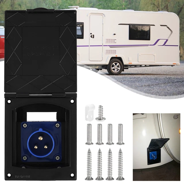 CAMPING ELECTRIC MAINS Hook Up Caravan Power Outlet Socket Motorhome