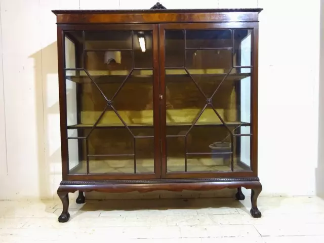 Walnut Victorian Drinks Display Cabinet