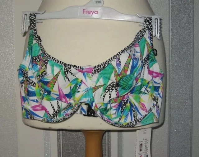 Freya Swimwear Tropicool Underwired Non Padded Plunge Bikini Top Multi 32DD 32G