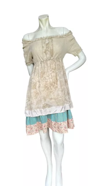 ANTHROPOLOGIE HAZEL BOHO Layered Milkmaid Floral Print Dress ...